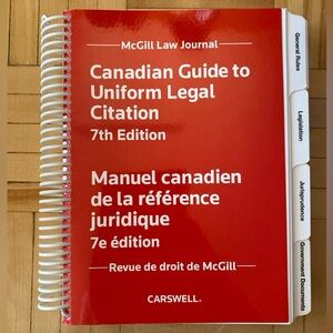 Canadian Guide to Uniform Legal Citation 7th Edition